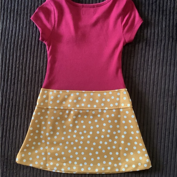 Pink & Violet toddler girl Fox face glitter Marsha dress - Picture 2 of 2